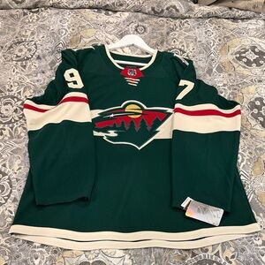 KIRILL KAPRIZOV AUTOGRAPHED MINNESOTA WILD GREEN ADIDAS JERSEY